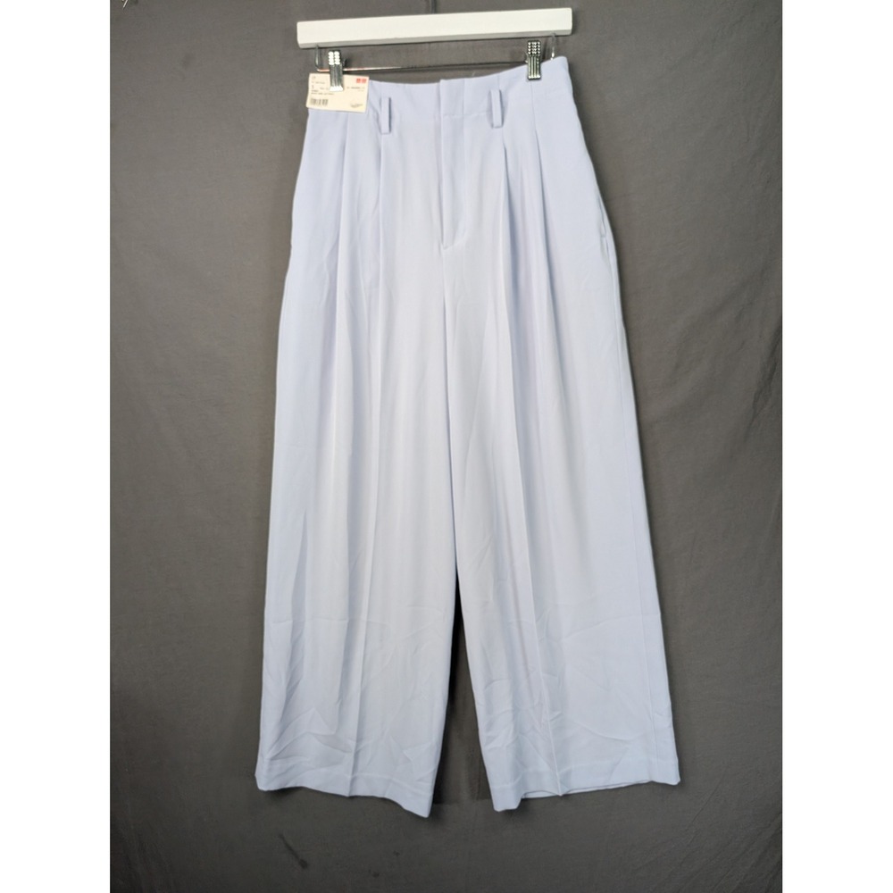 Uniqlo Women Drape Wide Leg Pants Light Purple 221-404685 S 26-27 Inch Waist